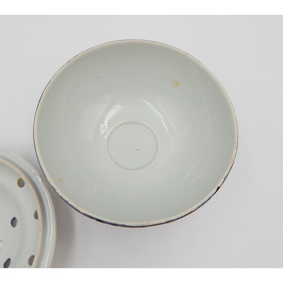 Lusterware Flower Frog Rim Domed Hand Painted Japan Birds Leaves Purple Green - Picture 7 of 16